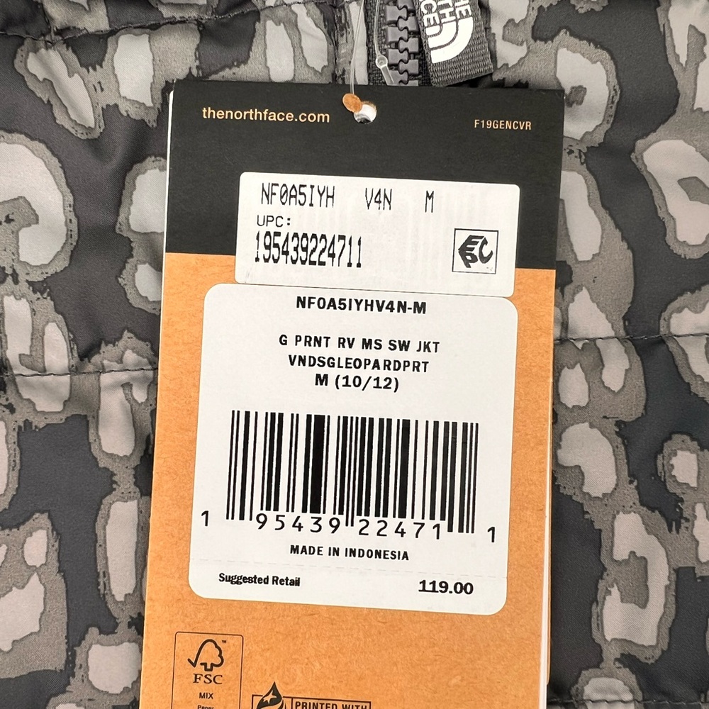 New The North Face Medium 10/12 Youth Girls Mossbud Swirl Jacket Grey - Picture 16 of 16